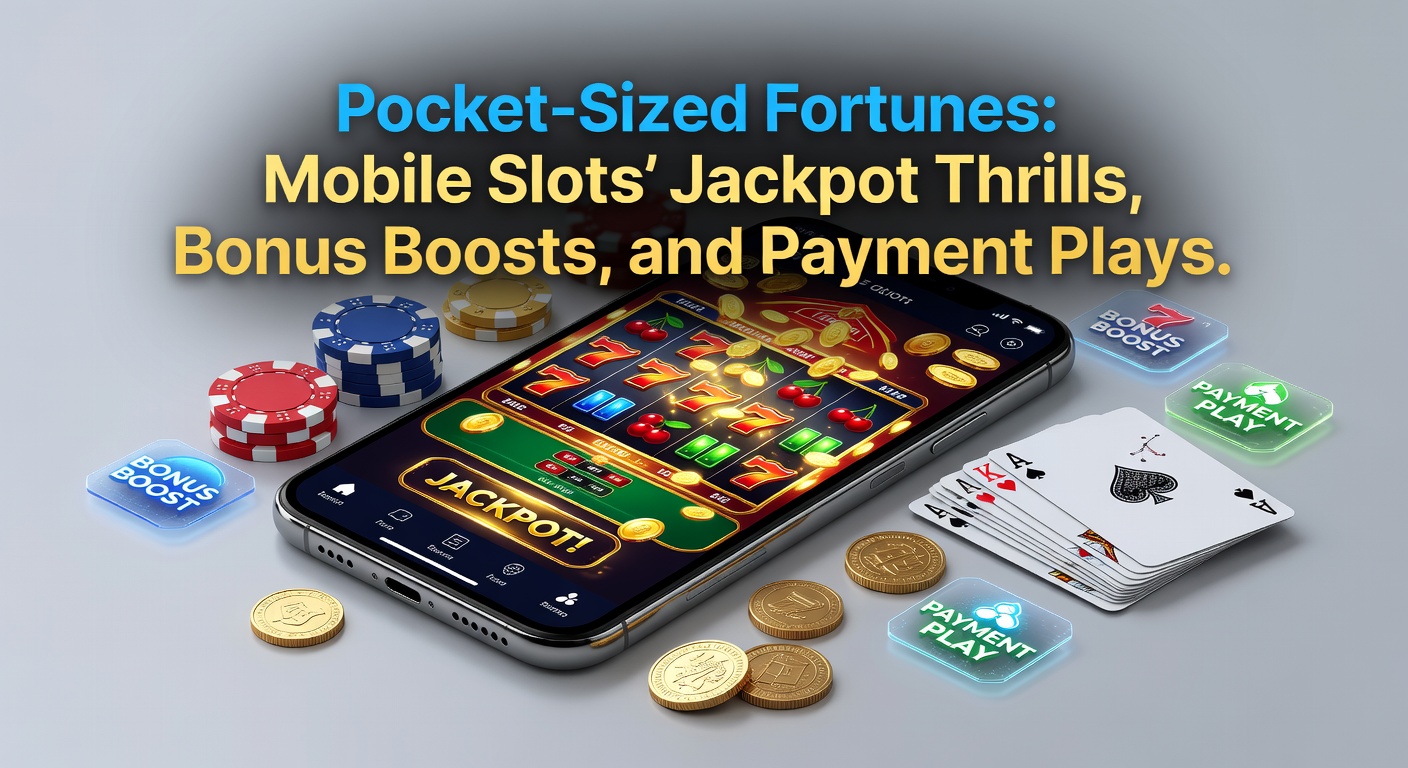 A smartphone screen displaying a vibrant mobile slot game with spinning reels and a glowing jackpot meter, capturing the excitement of on-the-go gaming